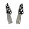 Studded Rhinestone Shoulder Pads with Tassel Chain for Festival Costumes